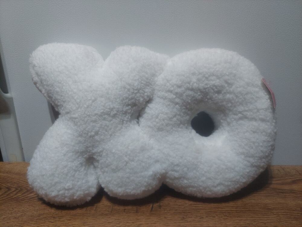 White XO Plush Decrotive Holiday Throw Couch Pillow Valentine's Anniversary Etc